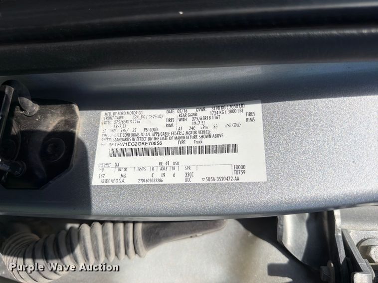 image for item DU8033 2016 Ford F150 XLT Crew Cab pickup truck