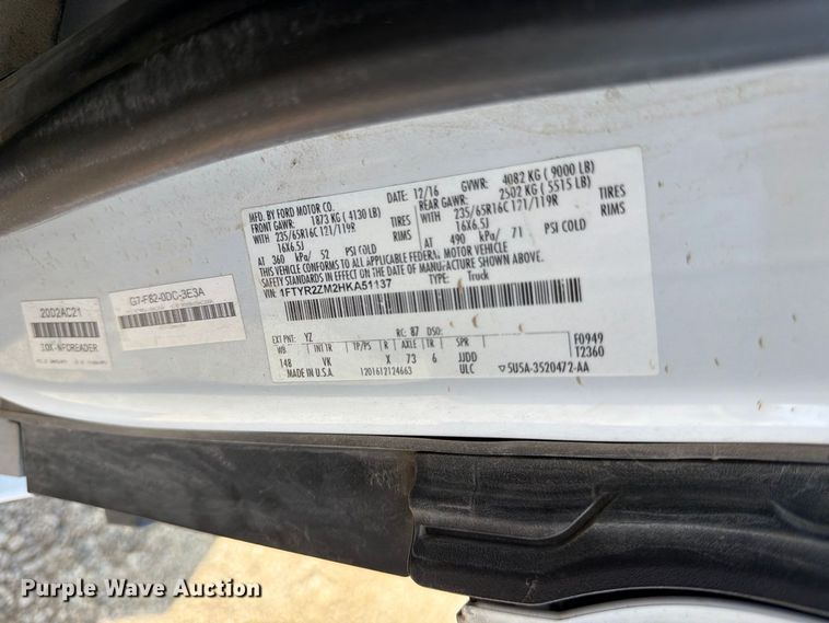image for item DU8034 2017 Ford Transit 250 van