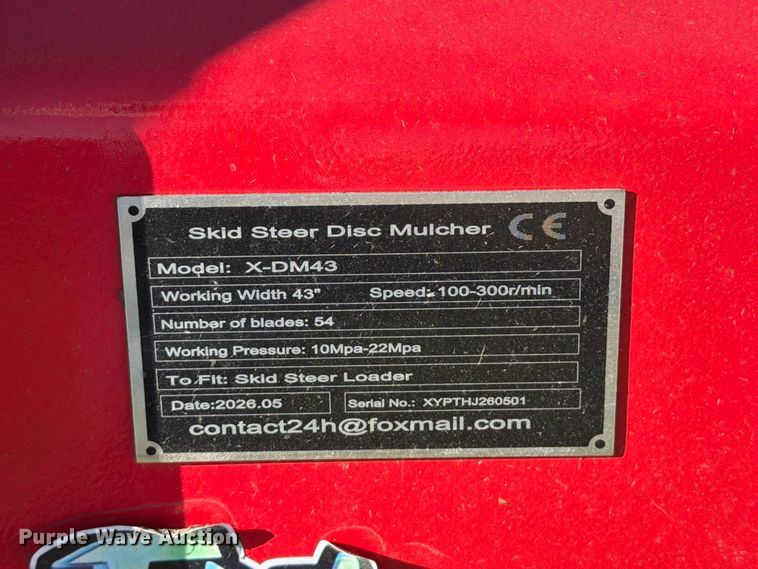 image for item DV2084 2026 Future X-DM43 skid steer disk mulcher