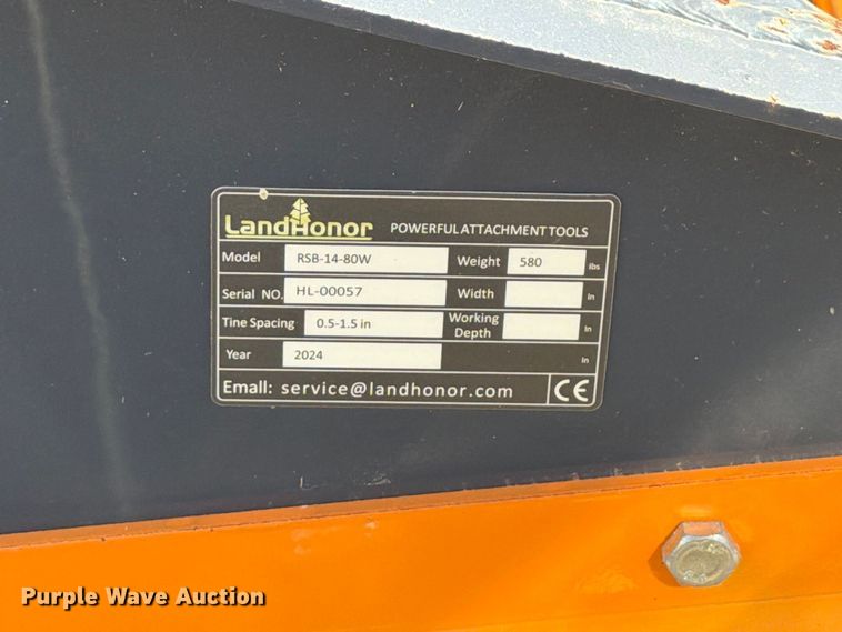 image for item DV2091 2024 LandHonor RSB-14-80W skid steer screening bucket