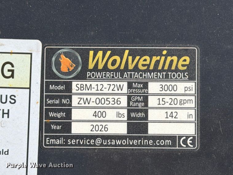 image for item DV2094 2026 Wolverine SBM-12-72W Sickle mower