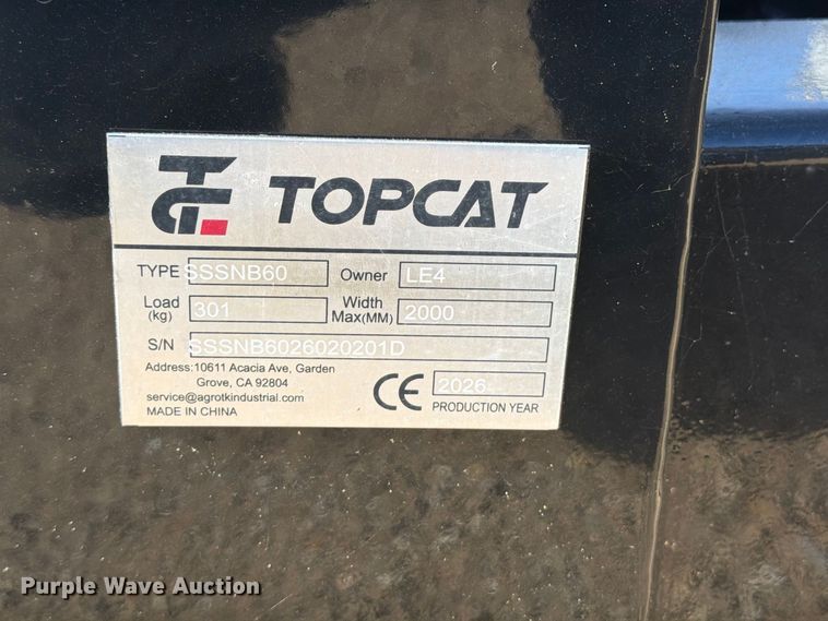 image for item DV2095 2026 Topcat SSSNB60 skid ster snow blower