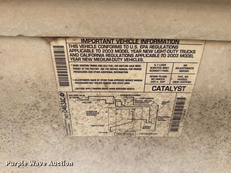 image for item DV8612 2003 Dodge Ram 2500 Crew Cab pickup truck