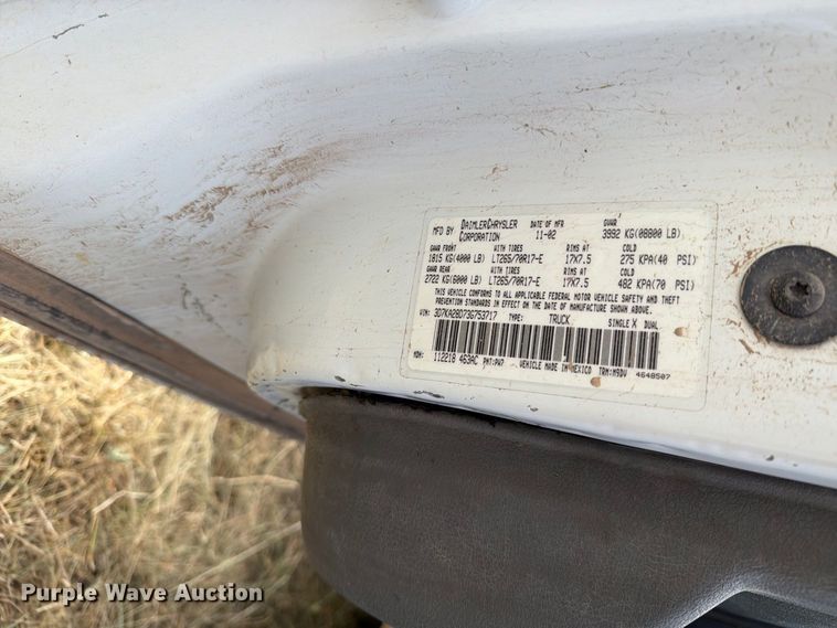 image for item DV8612 2003 Dodge Ram 2500 Crew Cab pickup truck