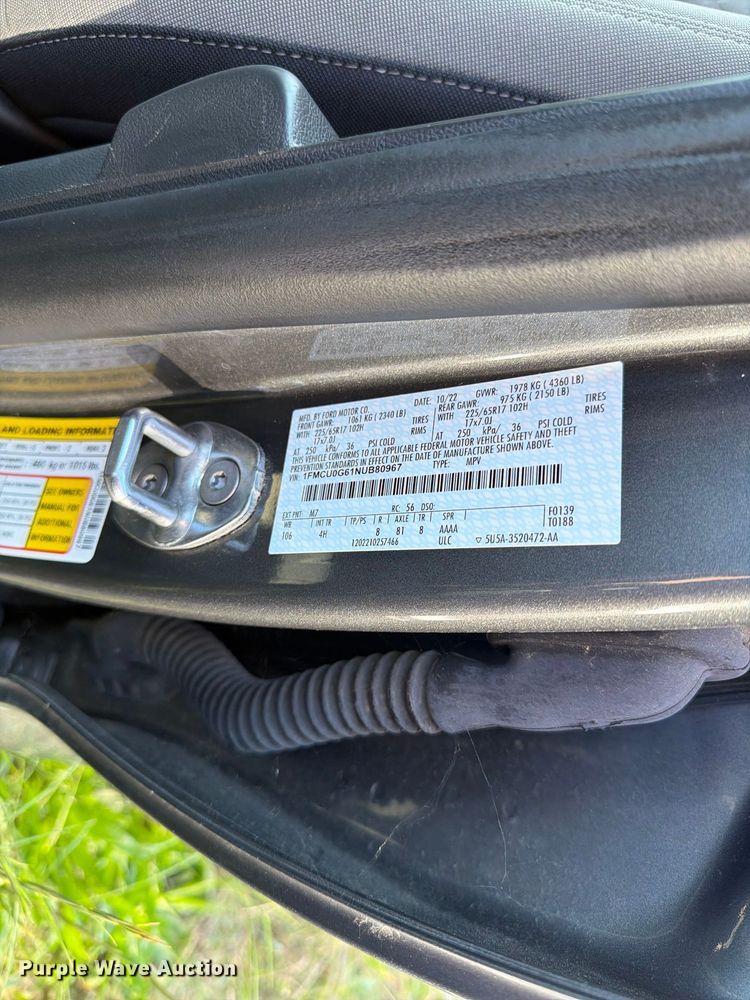 image for item EF1455 2022 Ford Escape SUV