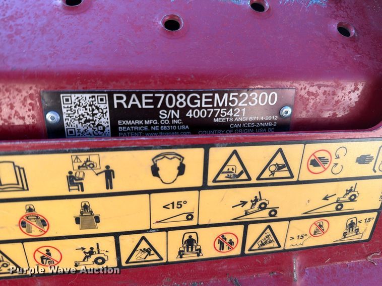 image for item EL1080 2003 eXmark RAE708GEM52300 ZTR lawn mower