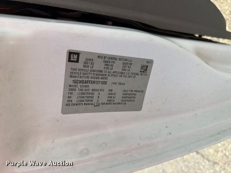 image for item EP3053 2017 Chevrolet Express 2500 van