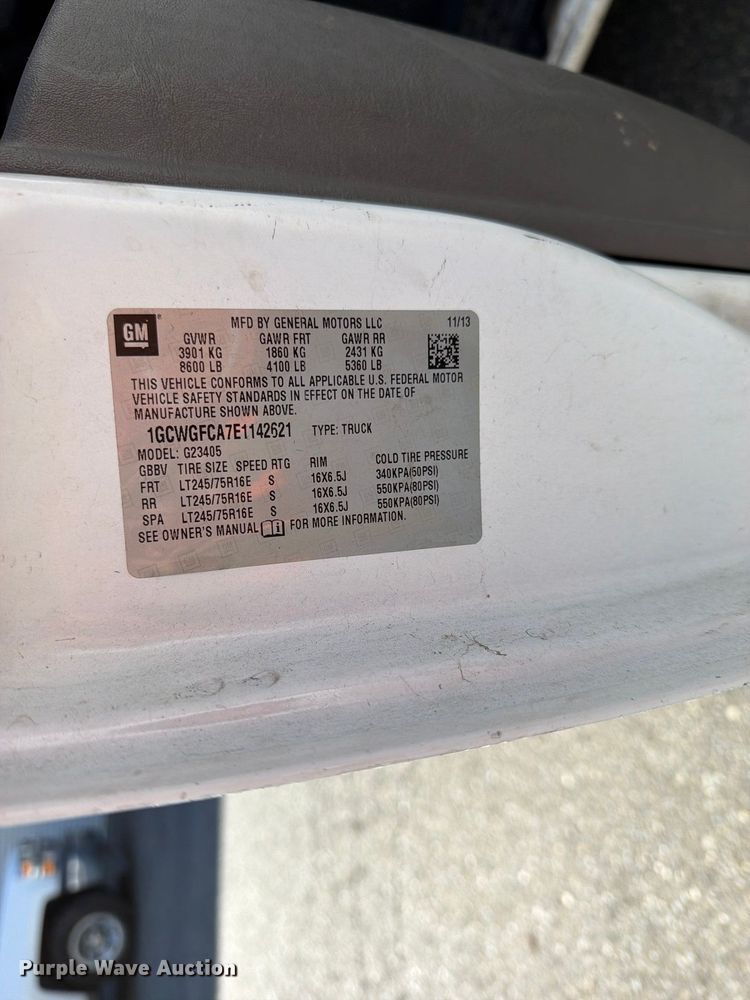 image for item EP3054 2014 Chevrolet Express 2500 van