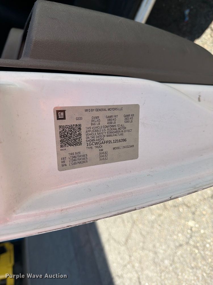 image for item EP3057 2020 Chevrolet Express 2500 van