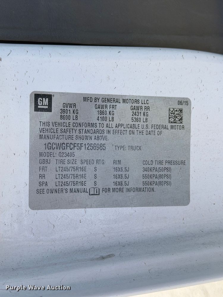 image for item EP3070 2015 Chevrolet Express 2500 van