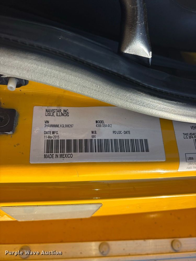 image for item ES8273 2016 International MA025 box truck
