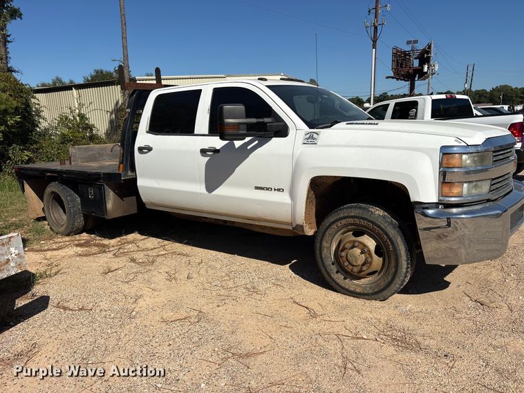 image for item ES8281 2015 Chevrolet Silverado 3500HD Crew Cab dump flatbed pickup truck