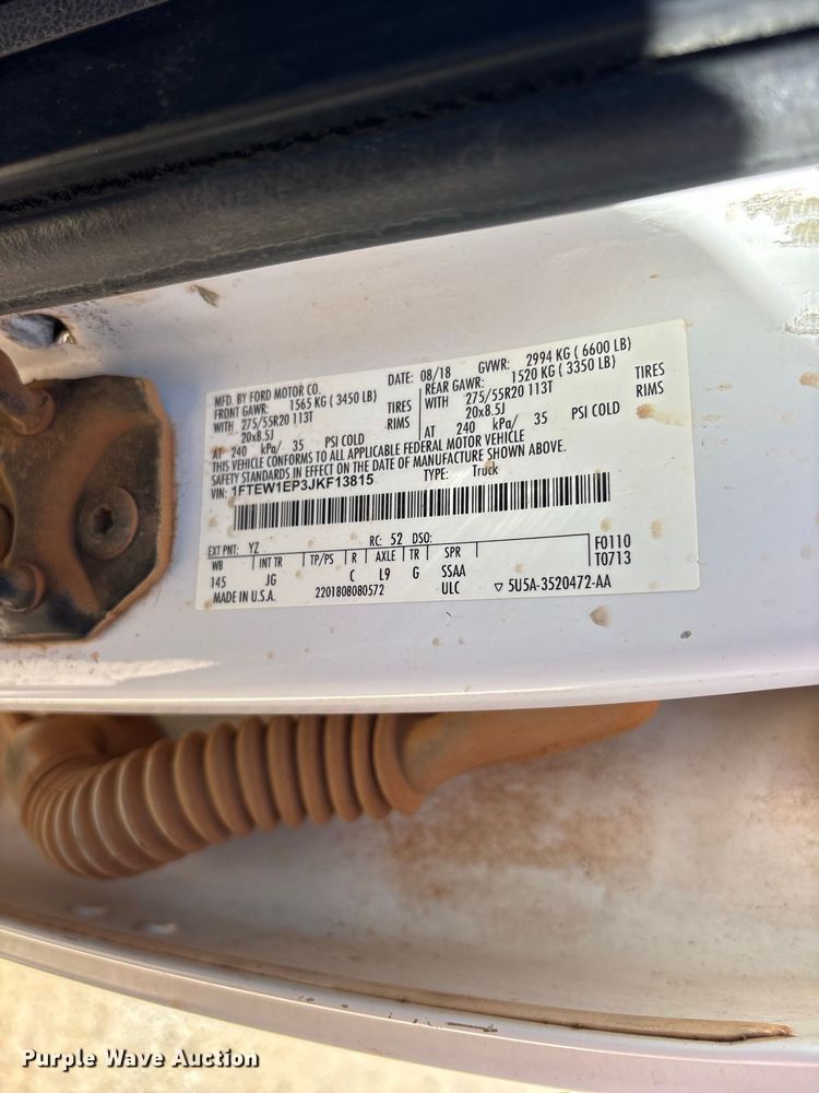 image for item ES8283 2018 Ford F150 Crew Cab pickup truck