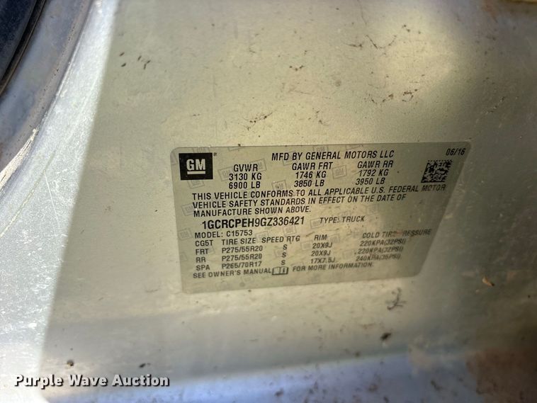 image for item ES8284 2016 Chevrolet Silverado 1500 Ext. Cab pickup truck