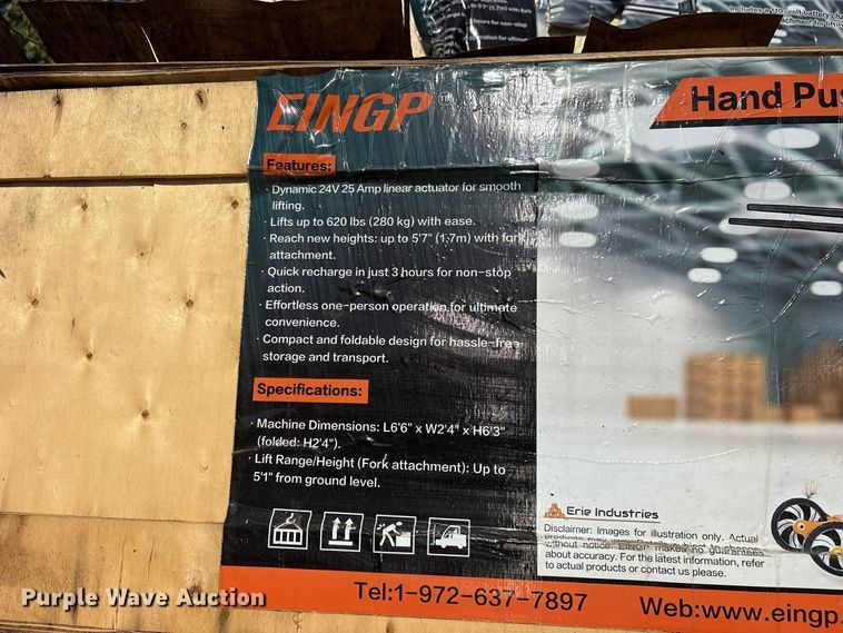 image for item ES8320 (38) Erie PHT620 hand push electric forklift  