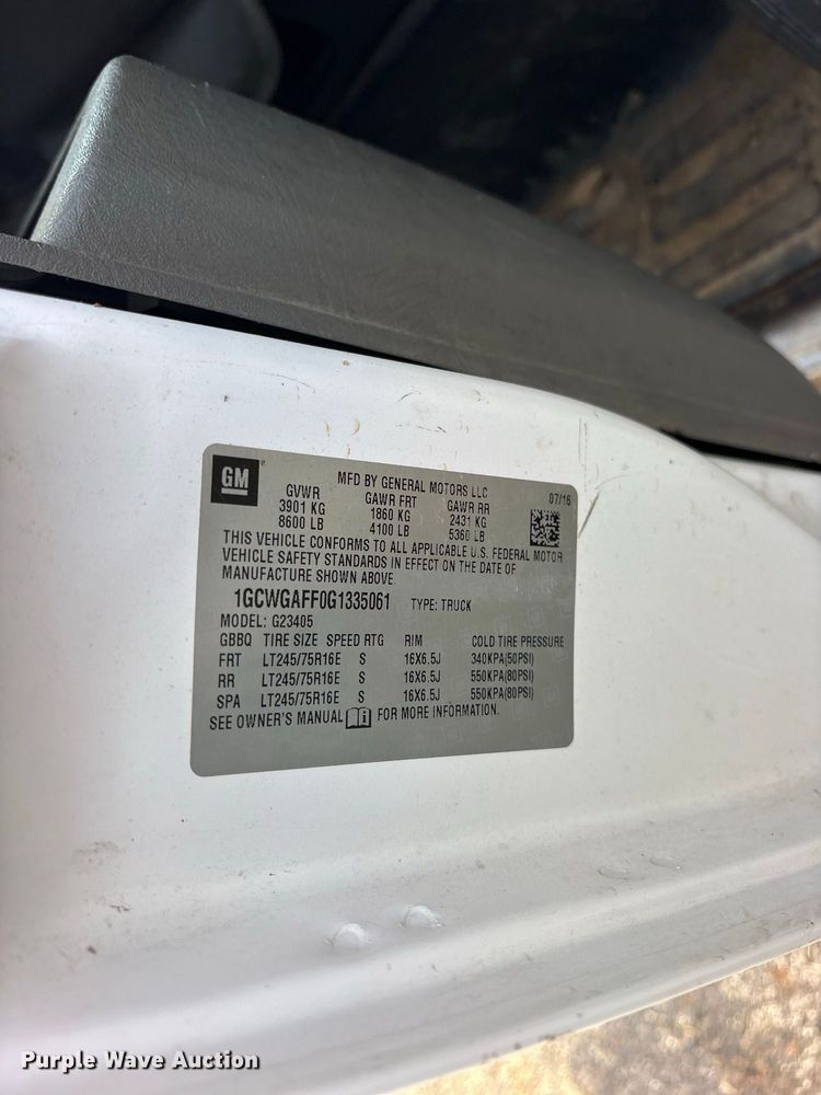 image for item ES8473 2016 Chevrolet Express 2500 van