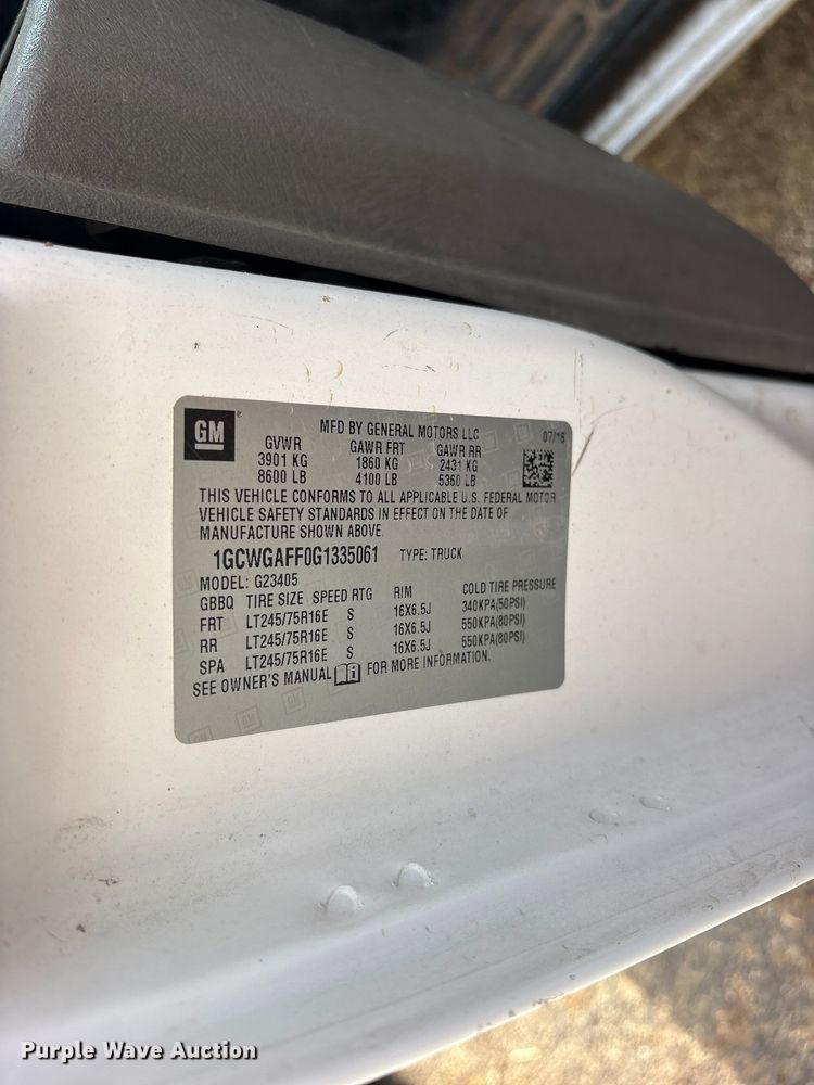 image for item ES8473 2016 Chevrolet Express 2500 van