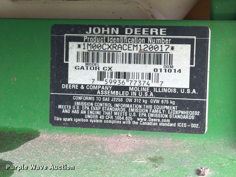 image for item EV7017 John Deere Gator CX utility vehicle