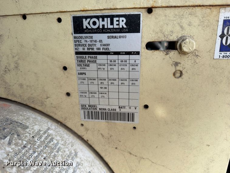image for item EV7053 Kohler Fast response 50 generator