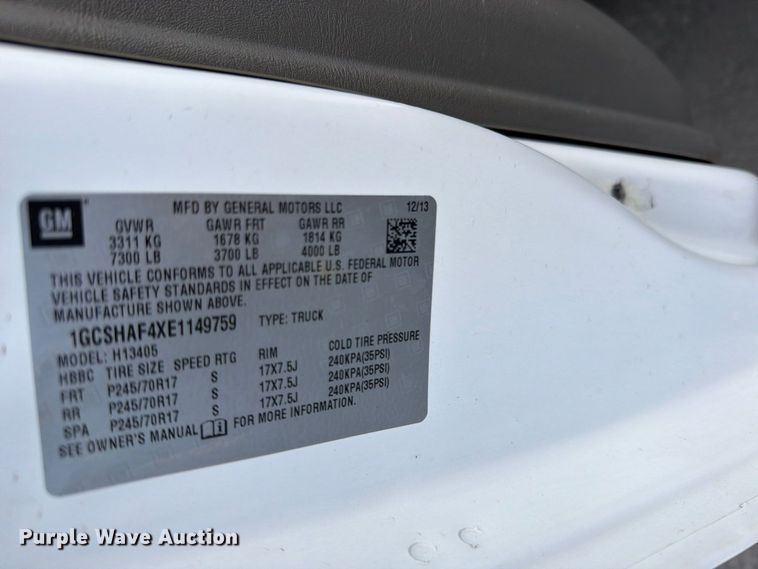 image for item EW1001 2014 Chevrolet Express 1500  van