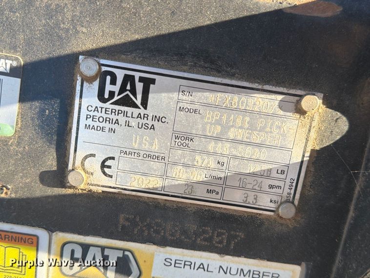image for item EW2316 2022 Caterpillar BP118C skid steer sweeper