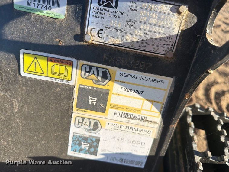 image for item EW2316 2022 Caterpillar BP118C skid steer sweeper