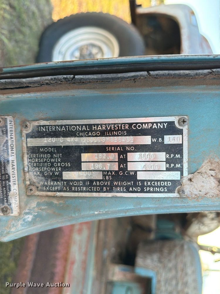 image for item EW7606 1968 International Harvester  1200C Crew Cab pickup truck