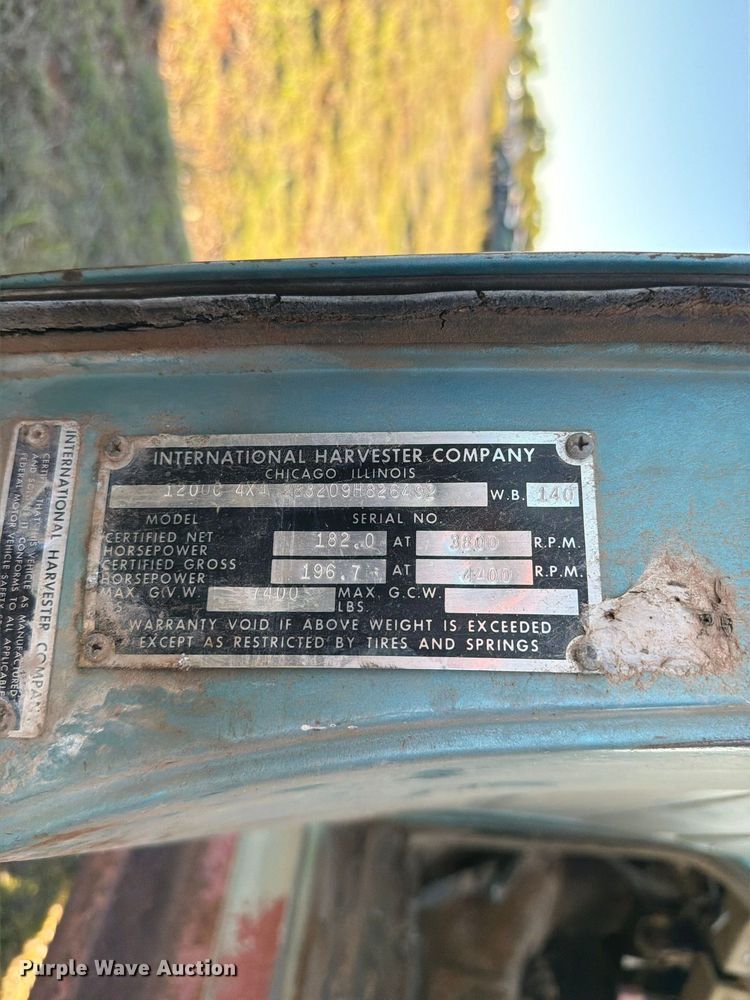 image for item EW7606 1968 International Harvester  1200C Crew Cab pickup truck