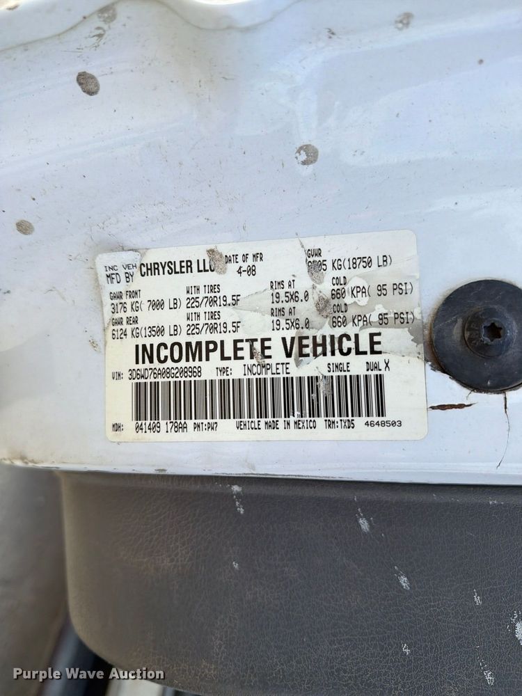 image for item EX1175 2008 Dodge Ram 5500 bucket truck