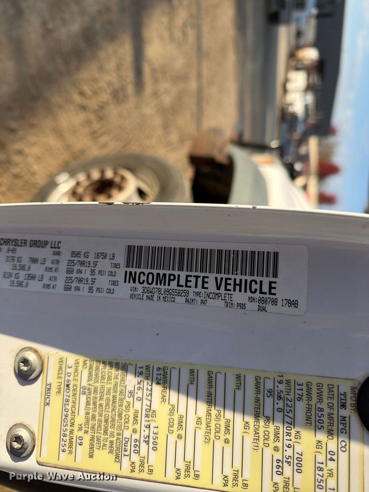 image for item EX1177 2009 Dodge Ram 5500 ext. cab bucket truck