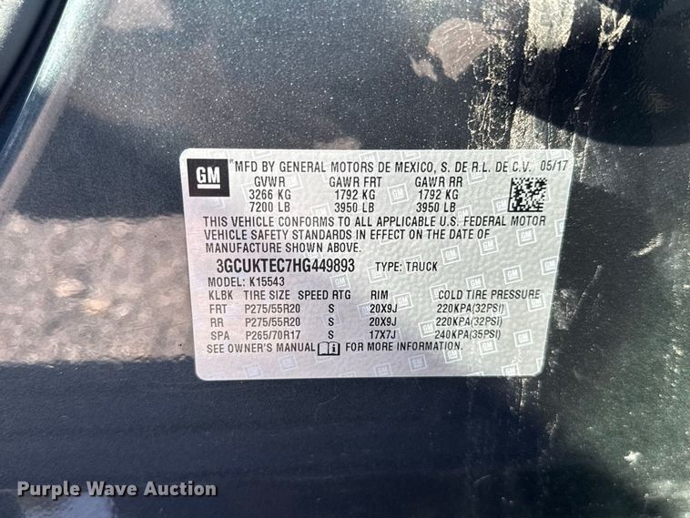 image for item FC4323 2017 Chevrolet Silverado 1500 Crew Cab pickup truck