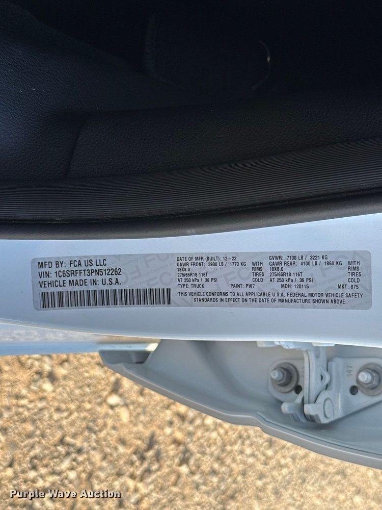 image for item FC4491 2023 Ram 1500 Crew Cab pickup truck