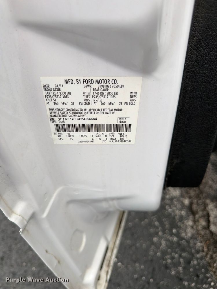 image for item FG0812 2014 Ford F150 XL pickup truck