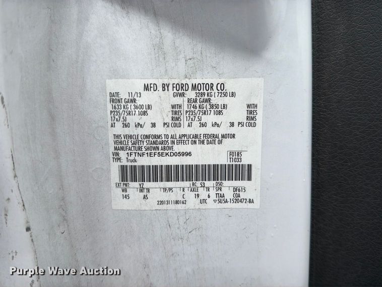 image for item FG0813 2014 Ford F150 XL pickup truck