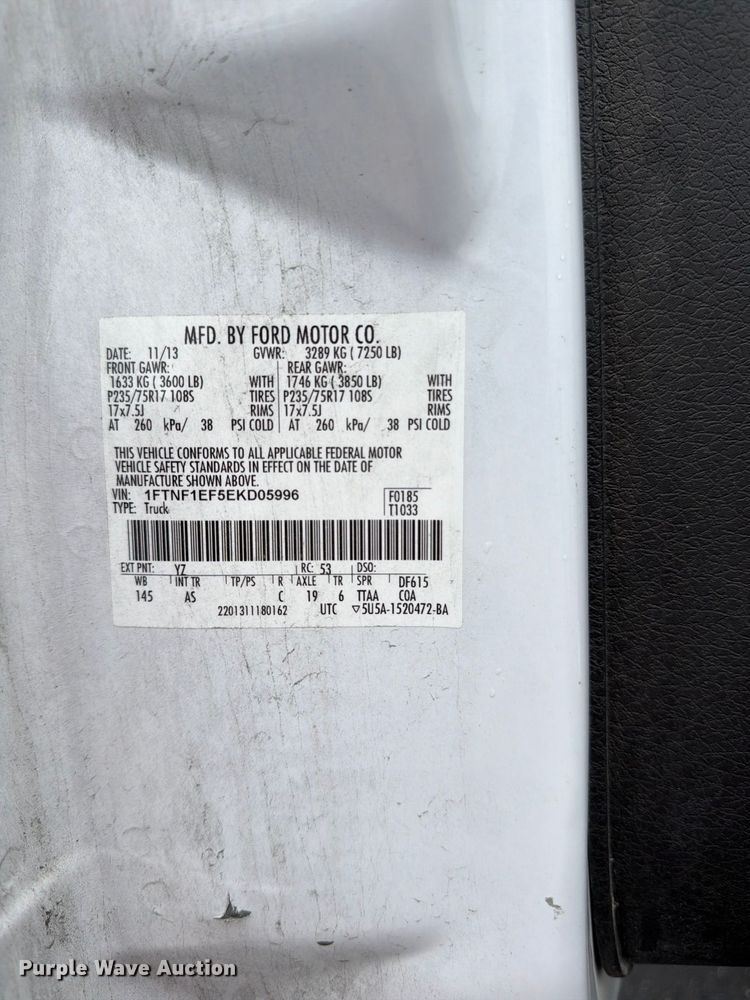 image for item FG0813 2014 Ford F150 XL pickup truck