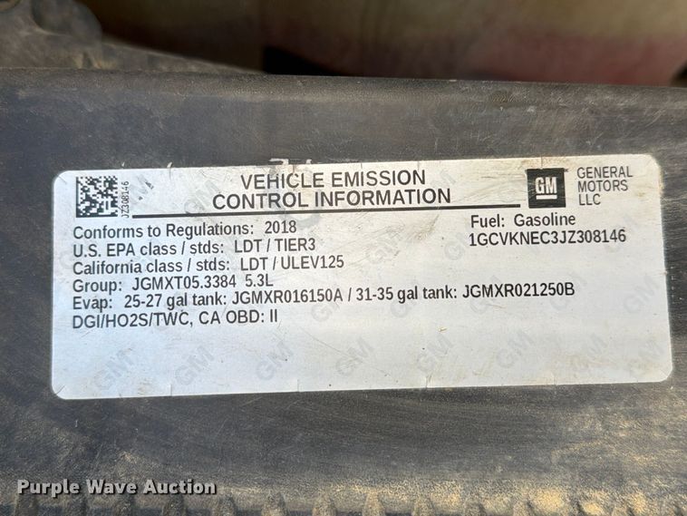 image for item FG3055 2018 Chevrolet Silverado 1500 Ext. Cab pickup truck