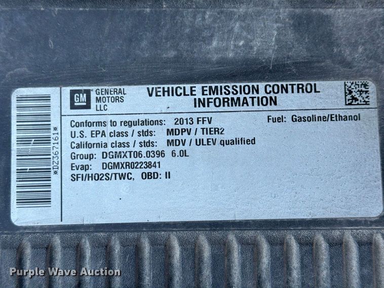 image for item FG3056 2013 Chevrolet Silverado 2500HD Ext. Cab pickup truck