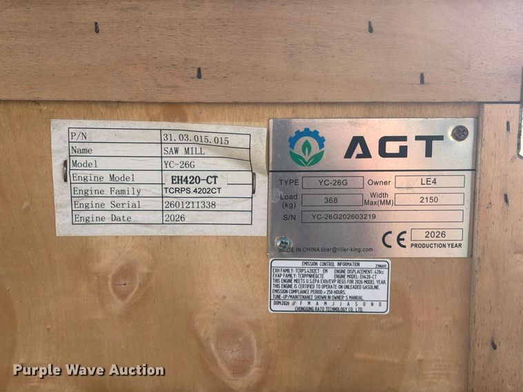 image for item FI0455 2026 AGT YC-26G sawmill