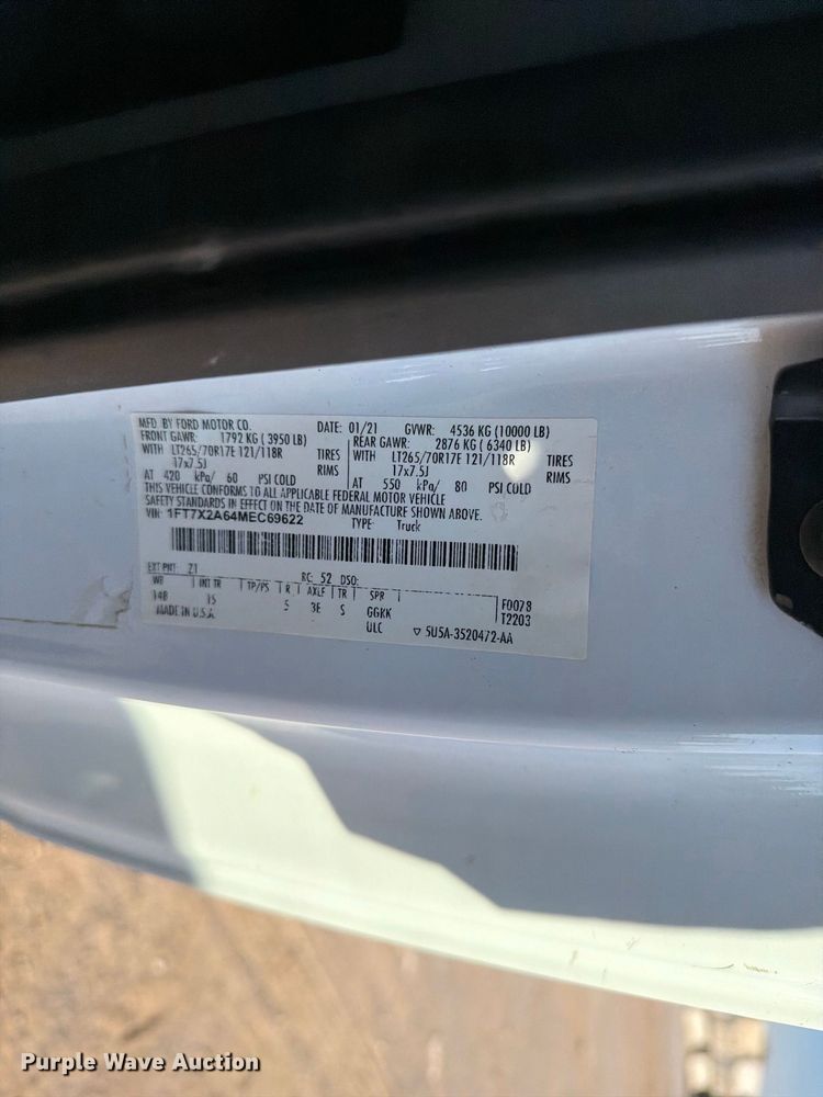 image for item FI0461 2021 Ford F250 XL Super Duty Ext. Cab pickup truck