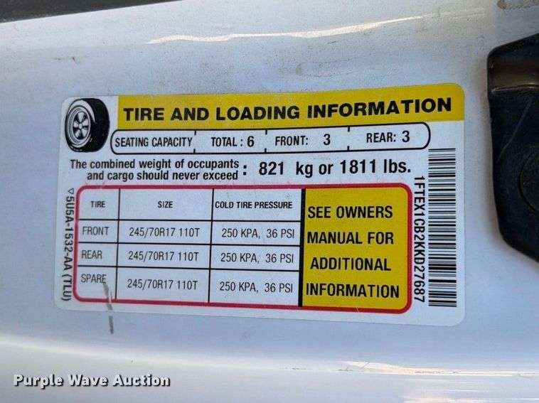 image for item FI2055 2019 Ford F150 Ext. Cab pickup truck