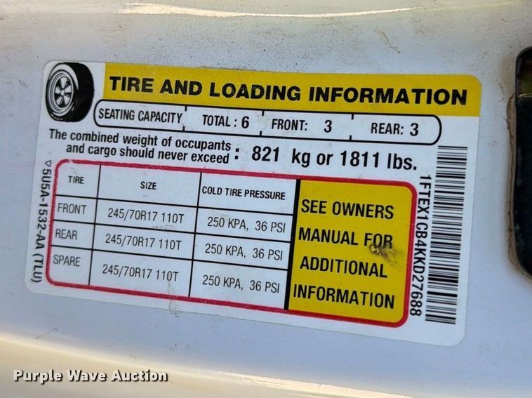 image for item FI2059 2019 Ford F150 Ext. Cab pickup truck