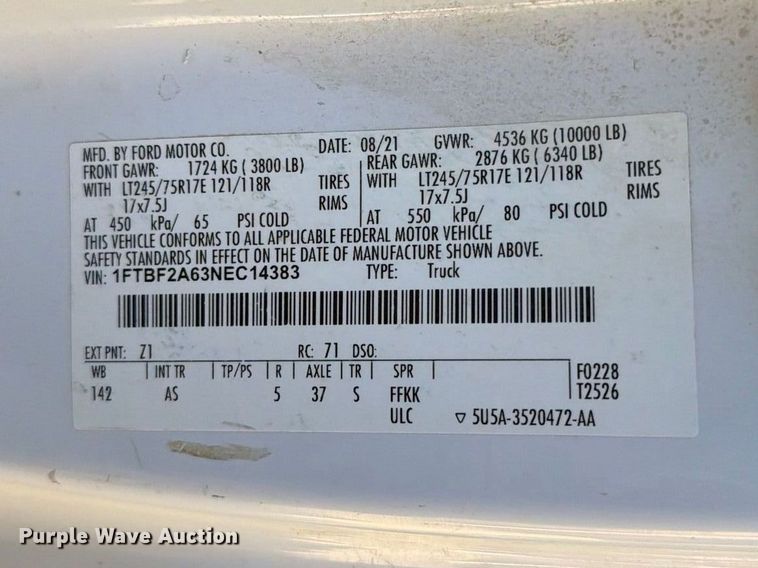 image for item FI2060 2022 Ford F250 utility bed pickup truck
