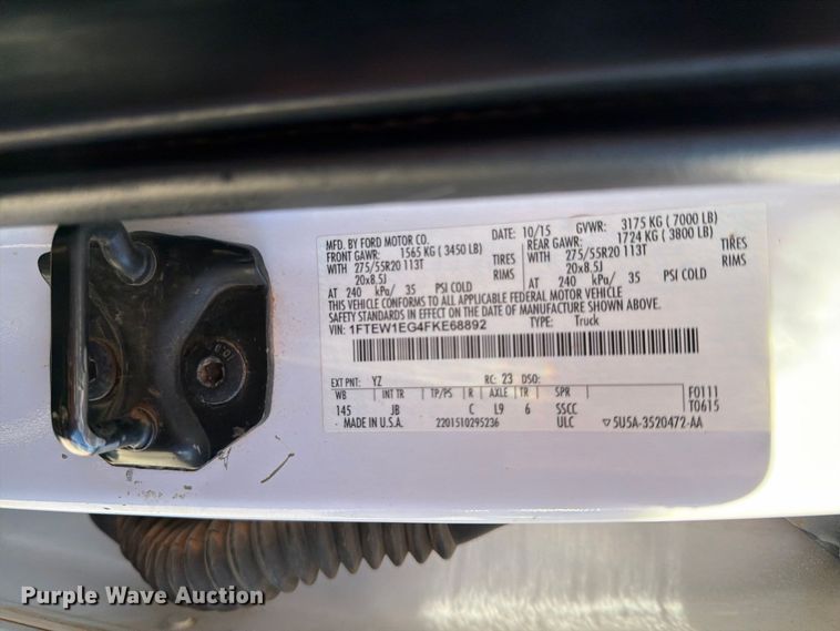 image for item FK2173 2015 Ford F150 Crew Cab pickup truck