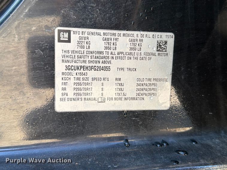 image for item FK2174 2015 Chevrolet Silverado 1500 Crew Cab pickup truck
