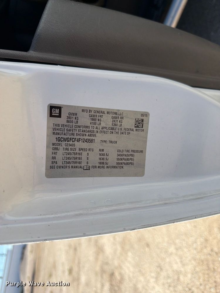 image for item FK4577 2015 Chevrolet Express 2500 van