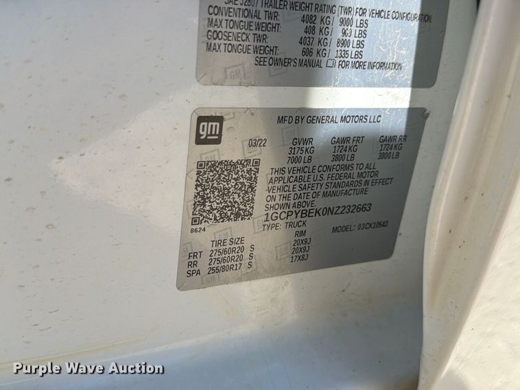 image for item FM6570 2022 Chevrolet Silverado 1500 Crew Cab pickup truck