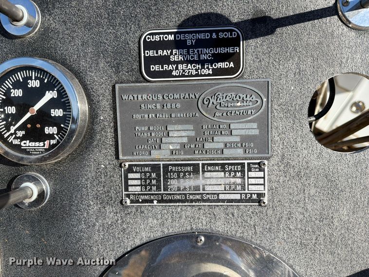 image for item FM6597 Waterous CS fire truck pump system
