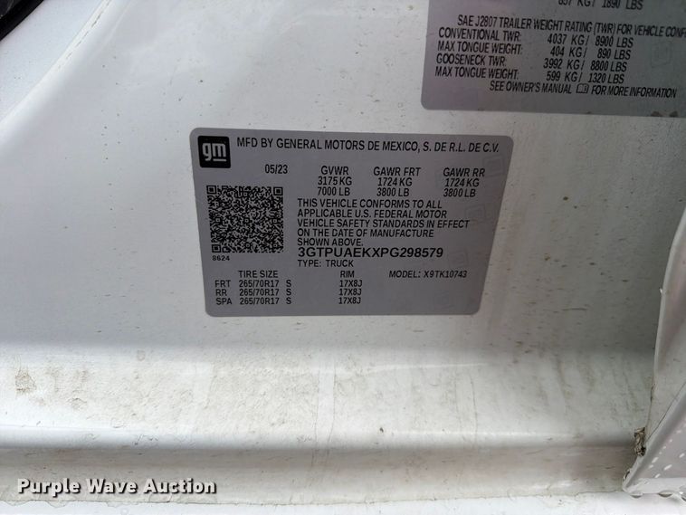 image for item FM7723 2023 GMC Sierra 1500 Crew Cab pickup truck