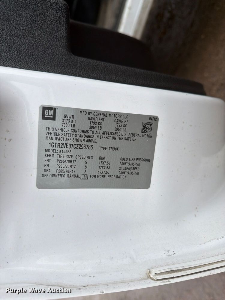 image for item FM7726 2012 GMC Sierra 1500 Ext. Cab pickup truck