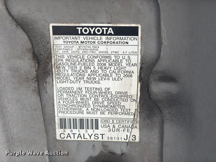 image for item FN2068 2008 Toyota Tundra pickup truck